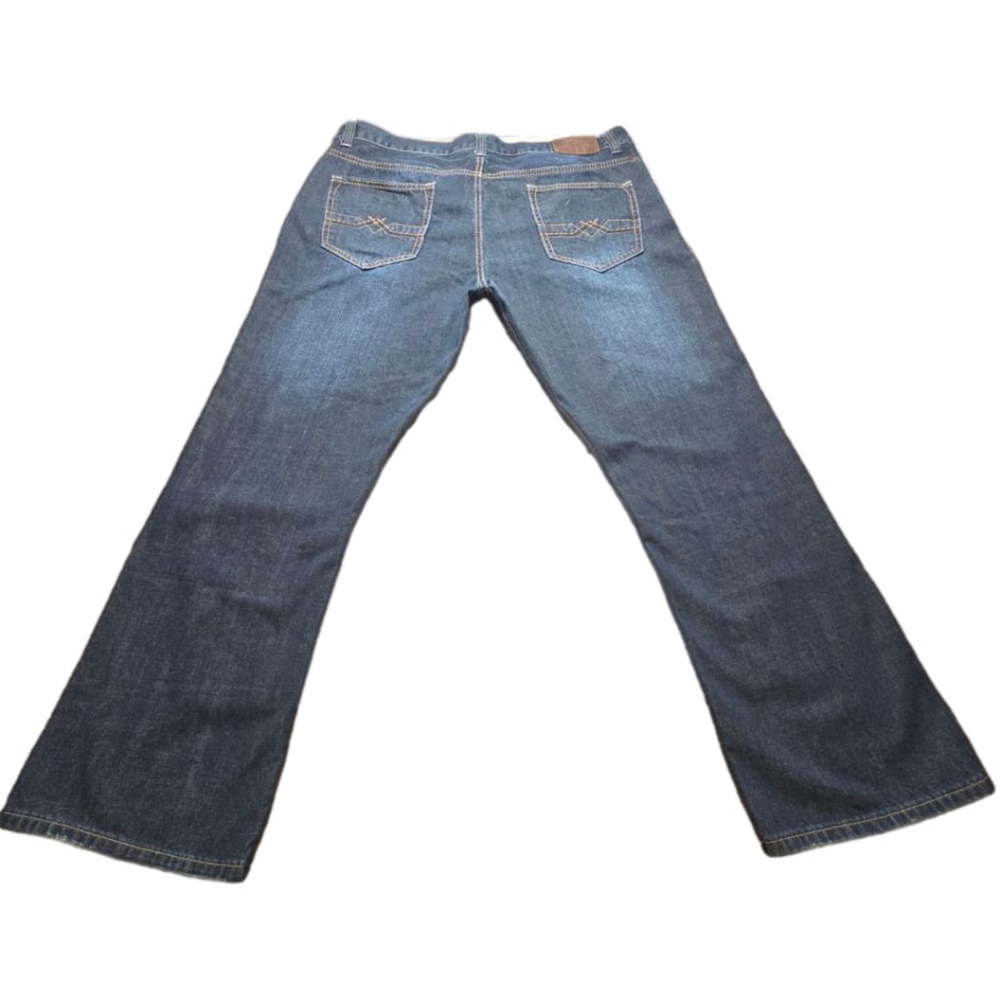 Buckle 1897 Bootcut Jeans Mens 38x30 Dark Wash Western Embroidered Denim - Picture 2 of 12